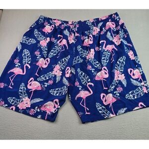 7XL Hawaiian Flamingo Button Up Shirt & Short Set Tropical Beach Resort Vacation